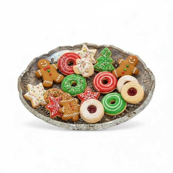 Mikasa Crystal Snowflake Oval Serving Tray 9" X 7" Elegant Holiday Decor & Enter - Picture 1 of 5